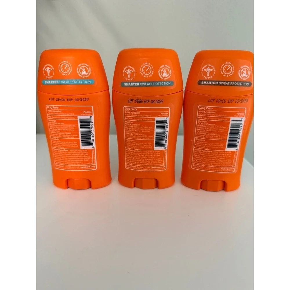 Carpe Antiperspirant Deodorant Unisex 1.76oz 3pk Multi-Scent Clinical NWT